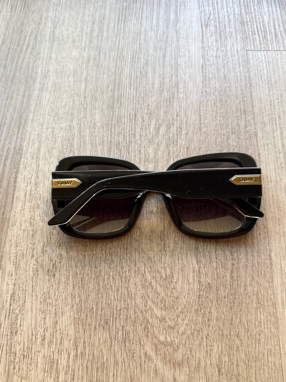 quay australia full glam black 70's oversized square retro sunglasses eyewear - Picture 3 of 4